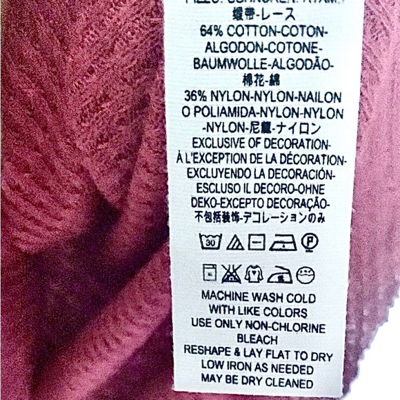 ⭐️Host Pick!⭐️FREE PEOPLE Spring Valley Waffle Knit Top In Cochineal (Pink) L/XL - Picture 10 of 10